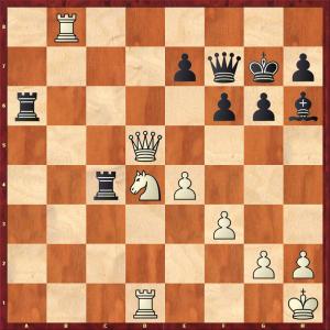 Black's last move was a blunder - white to play and win.